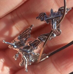 Hard Jewelry Stainless Steel Mini Fallen Angel Snake Necklace